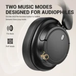Casque Bluetooth 5.3 sans fil Smile EQ V16, casques de sauna pour conducteur de 40mm, 90 heures de lecture, casque supra-auriculaire 2