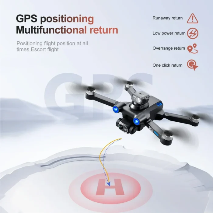 Drone RC GPS S136 Max, caméra HD 4K pour touristes, photographie professionnelle, évitement d'obstacles, hélicoptère sans balais, quadrirotor pliable 3
