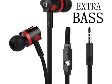 Écouteurs filaires avec microphone pour Samsung, casque de sport, style nouilles, écouteurs extra basses, 3.5mm 1