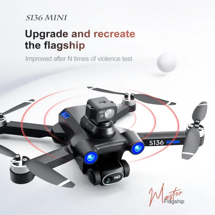 Drone RC GPS S136 Max, caméra HD 4K pour touristes, photographie professionnelle, évitement d'obstacles, hélicoptère sans balais, quadrirotor pliable 4