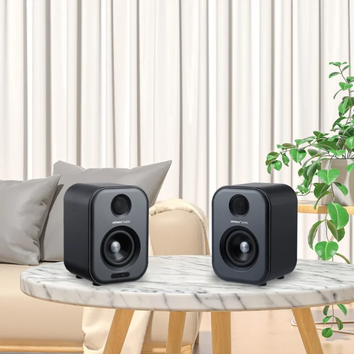 Haut parleurs actives de bibliothèque S400 Audio 80 W, moniteur de studio, 3 4