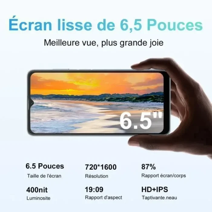Smartphone Android 12 Téléphone Portable 4G GPS 4