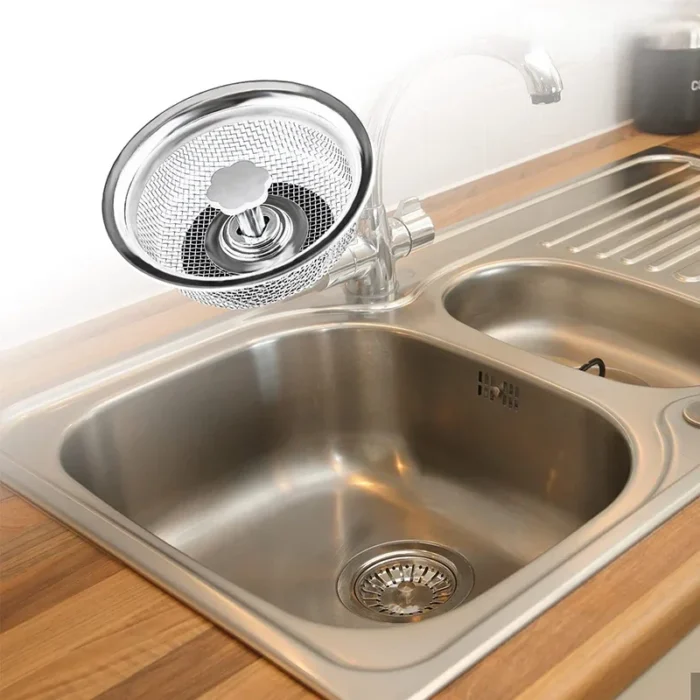 Crépine inox évier/douche anti-cheveux 2