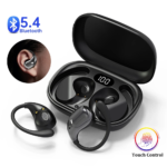 Écouteurs sans fil Bluetooth 5.4 TWS, oreillettes à crochet, stéréo HiFi, sauna étanche, affichage LED, longue veille, tactile
