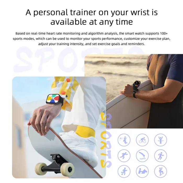 Montre intelligente de sport pour hommes et femmes 4