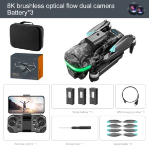 Drone pliable avec caméra HD 8K