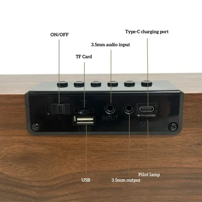 Barre de son haut-parleur Bluetooth en bois 5