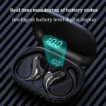 Écouteurs sans fil Bluetooth 5.4 TWS, oreillettes à crochet, stéréo HiFi, sauna étanche, affichage LED, longue veille, tactile 2
