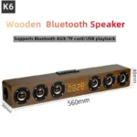 Barre de son haut-parleur Bluetooth en bois 6